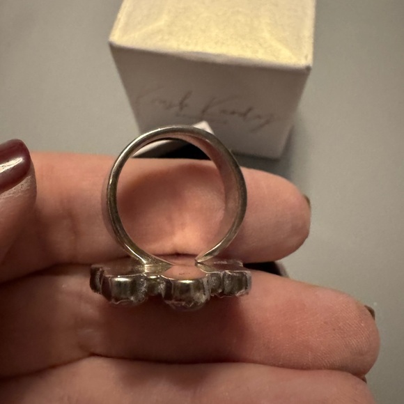 New sterling and iridescent stones adjustable ring - Picture 5 of 8